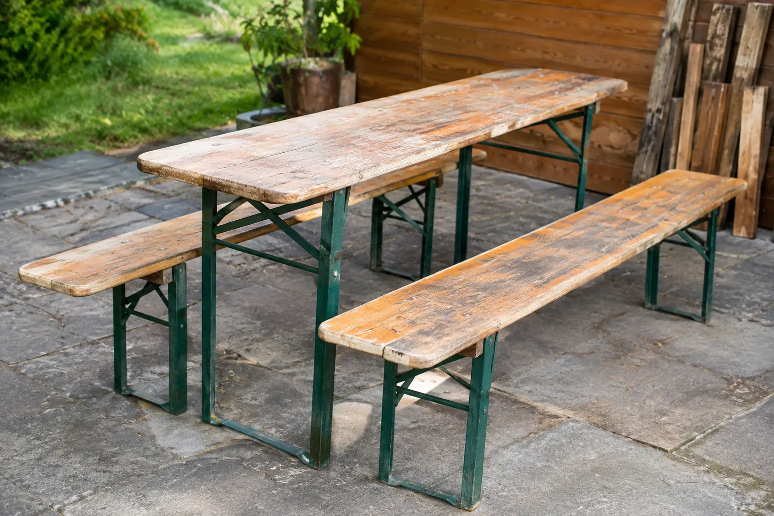 Bierzeltgarnitur restaurieren und aufarbeiten: DIY-Anleitung fuer gebrauchte Garnituren